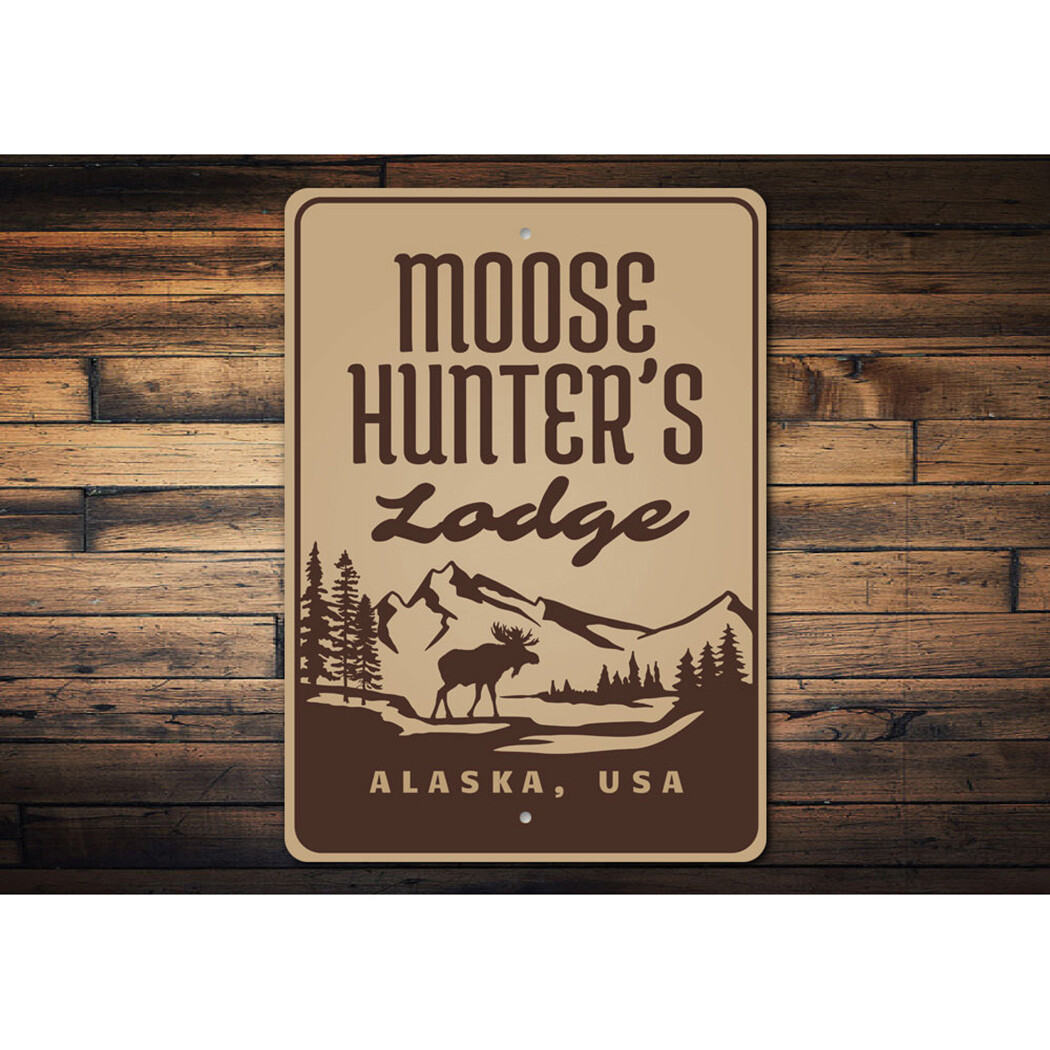 Inga Moose Lover Parking Only Panneau en métal Motif cabine