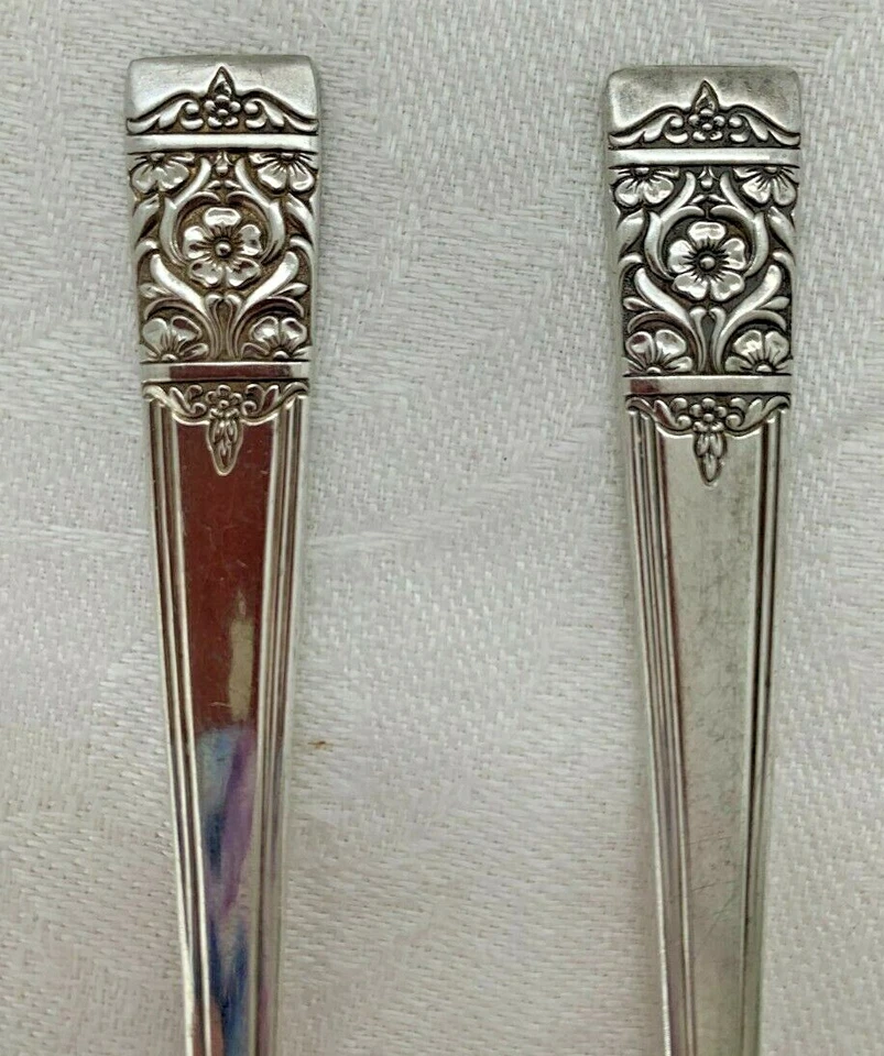 Lote de 2 cucharas nacionales de fruta o naranja 1948 plateadas sin monograma inauguración Foto 3 de 4