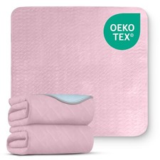 2 x Washable Bed Pads without Tucks | Size 85x90 cm | Bed Wetting Mats | (Pink )
