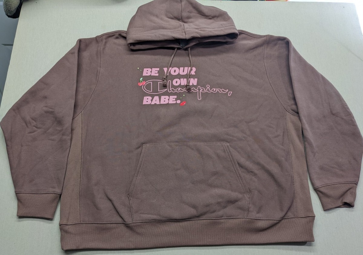 Womens Hoodie Pink White And Brown Champion Hoodie Depop Champion