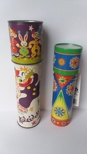 2 Vintage TOY Kaleidoscopes 1980 USA STEVEN 150 Circus 2002 Tin Schilling