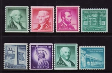 US 1054-1059A, 1054b, & 1059A Regular Liberty Issue Coil Singles MNH Set of 8 VF