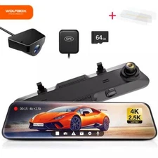 WOLFBOX G900 Mirror Camera 4K Dash Cam Rear View cam Front and Rear Free SD Card