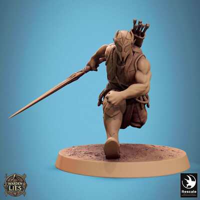 Tabletop Fighter Miniature Moon Elf 32mm Rescale Miniatures