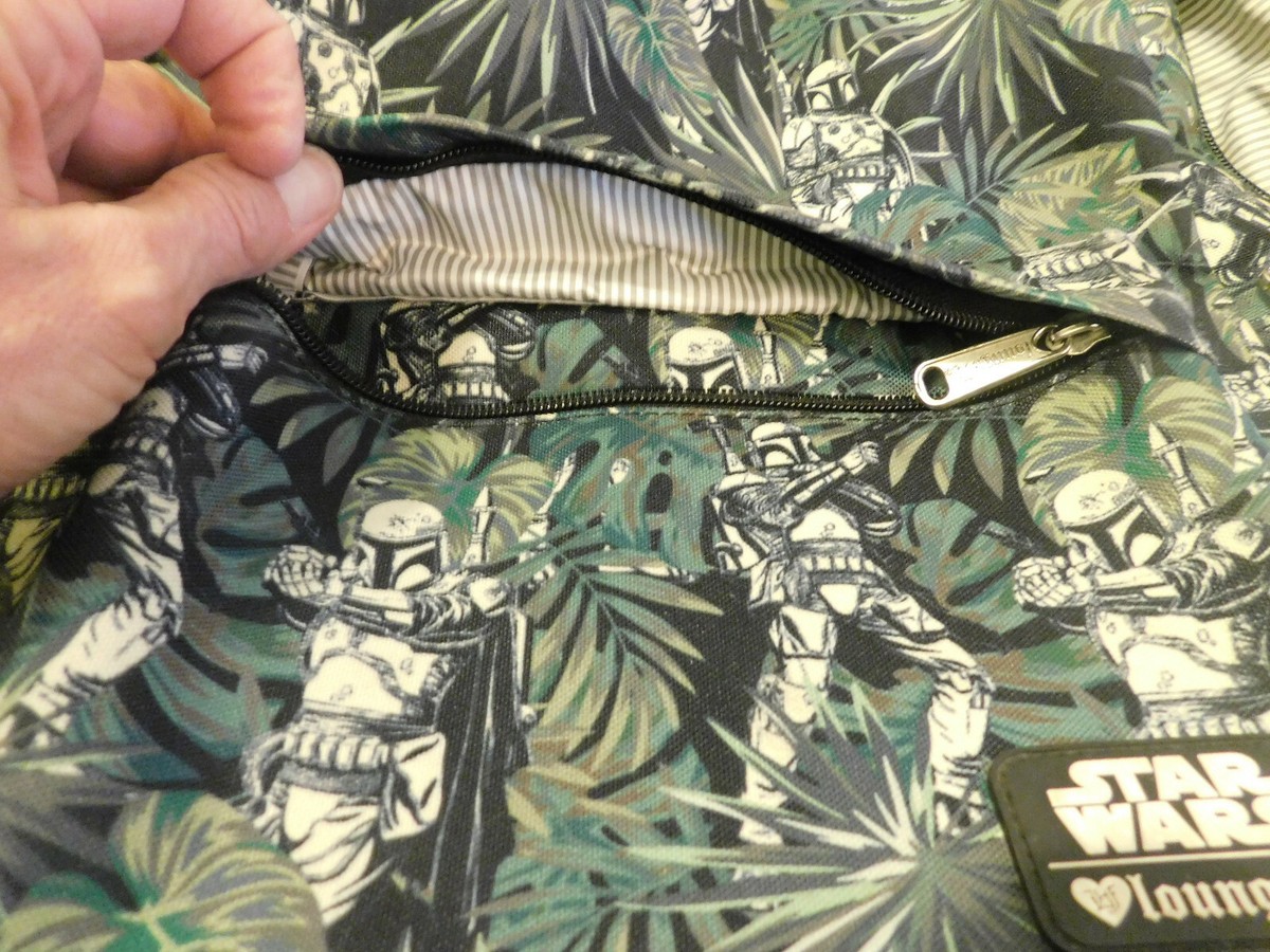 Rare Loungefly Boba Fett in Jungle Leaves Large Backpack  display picture 1