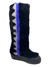 Bally Chiora 6228435 Womens Black/Blue Fur Bo...