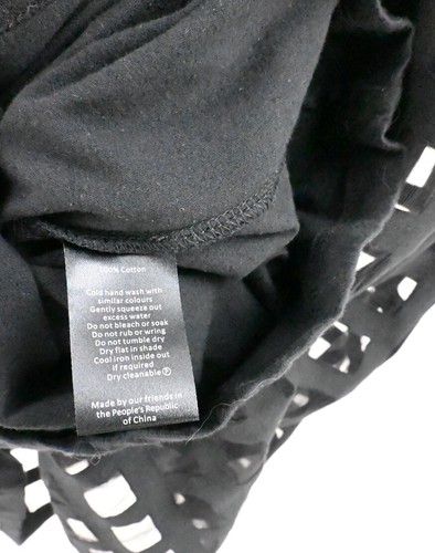 Elk mesh grid short sleeve shirt dress in black size M/UK12 - Picture 10 of 10