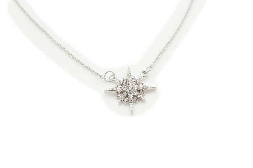 Women Fashion Jewelry Set Silver Metal Chain Star Charm Pendant Necklace Earring - Picture 5 of 12
