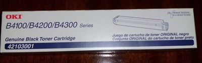 GENUINE OKIDATA 42103001 - Fits: B4100, B4200, B4300, BLACK TONER CARTRIDGE NIB