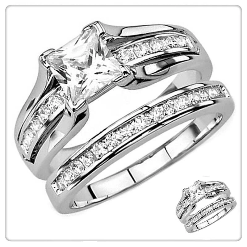 Banda De Titanio Anillos de Moda Zafiro