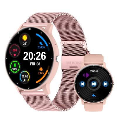 Smartwatch Dame Herren Fitness Tracker Herzfrequenz Pulsuhr für iPhone Android