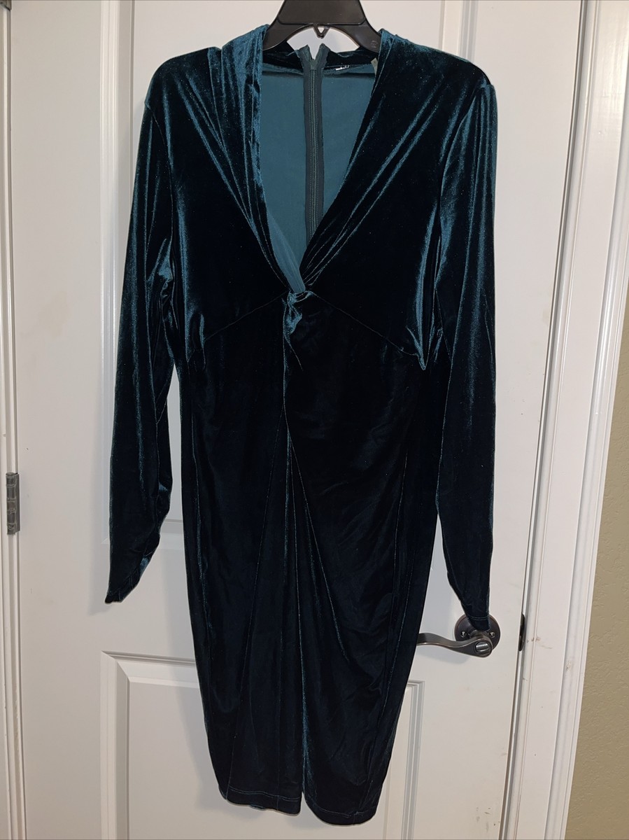 Elie Tahari Cynthia Green Velvet Dress Sz XL NWT $298 | eBay Elie Tahari Cynthia Green Velvet Dress Sz XL NWT $298 | eBay