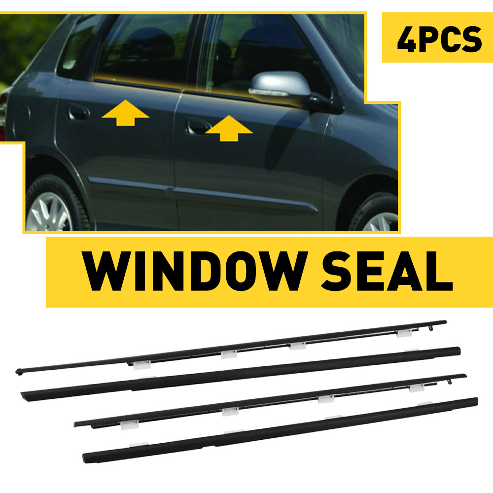 4PCS Window Sealed Moulding Weatherstrip Trim for 2001-2005 Honda Civic 4 Door