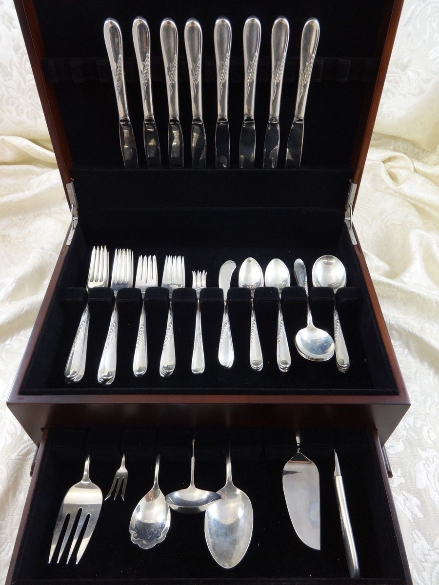 Silver Wheat by Reed & Barton Sterling Silver Flatware Set 8