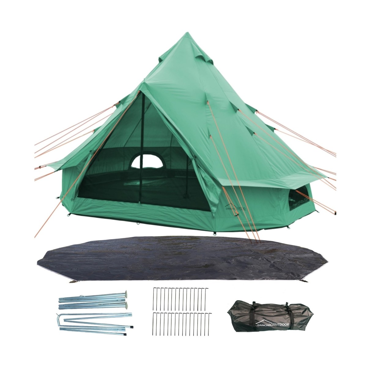 DANCHEL OUTDOOR B1 Portable Yurt Tent for 4-6 Person 24lbs, Waterproof 