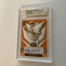 Cody Morissette 2021 Leaf Valiant Draft Clear Orange Proof Auto 1/1 Card #BA-CM1