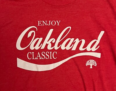 OAKLANDISH OAKLAND T-SHIRT RED MEN'S SIZE M MEDIUM COCA-COLA TEE
