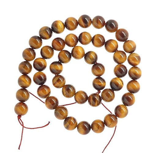 Tiger Eye Beads 8mm Natural Yellow Tiger's Eye Bead Necklace - 8mm Round, 18" Silver Plated Chain, Handmade Tigers Eye Crystal - Foto 8