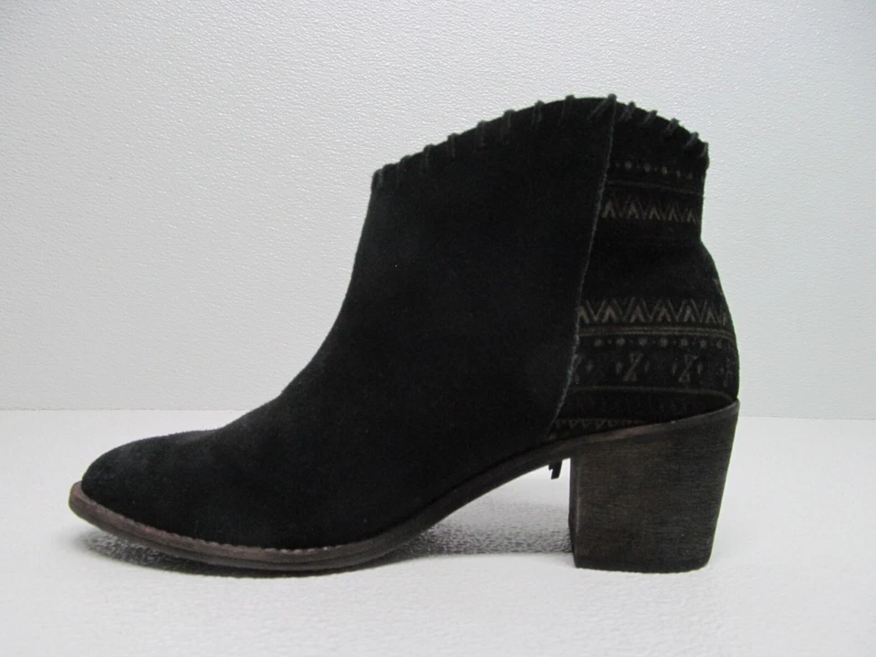 Botín Extrafino Sugar Rachel Negro Gamuza Flecos Azteca Para Mujer Talla 9M Foto 3 de 4