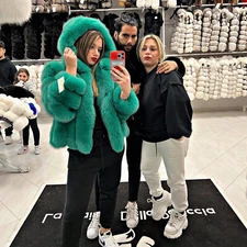 Women Multicolor Hooded Winter Genuine Fox Fur Jackets Outwear Real Fox Fur Coat