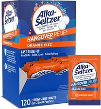 Alka-Seltzer Hangover Relief Tablets Fast Relief Starts in About 15 Minutes f...