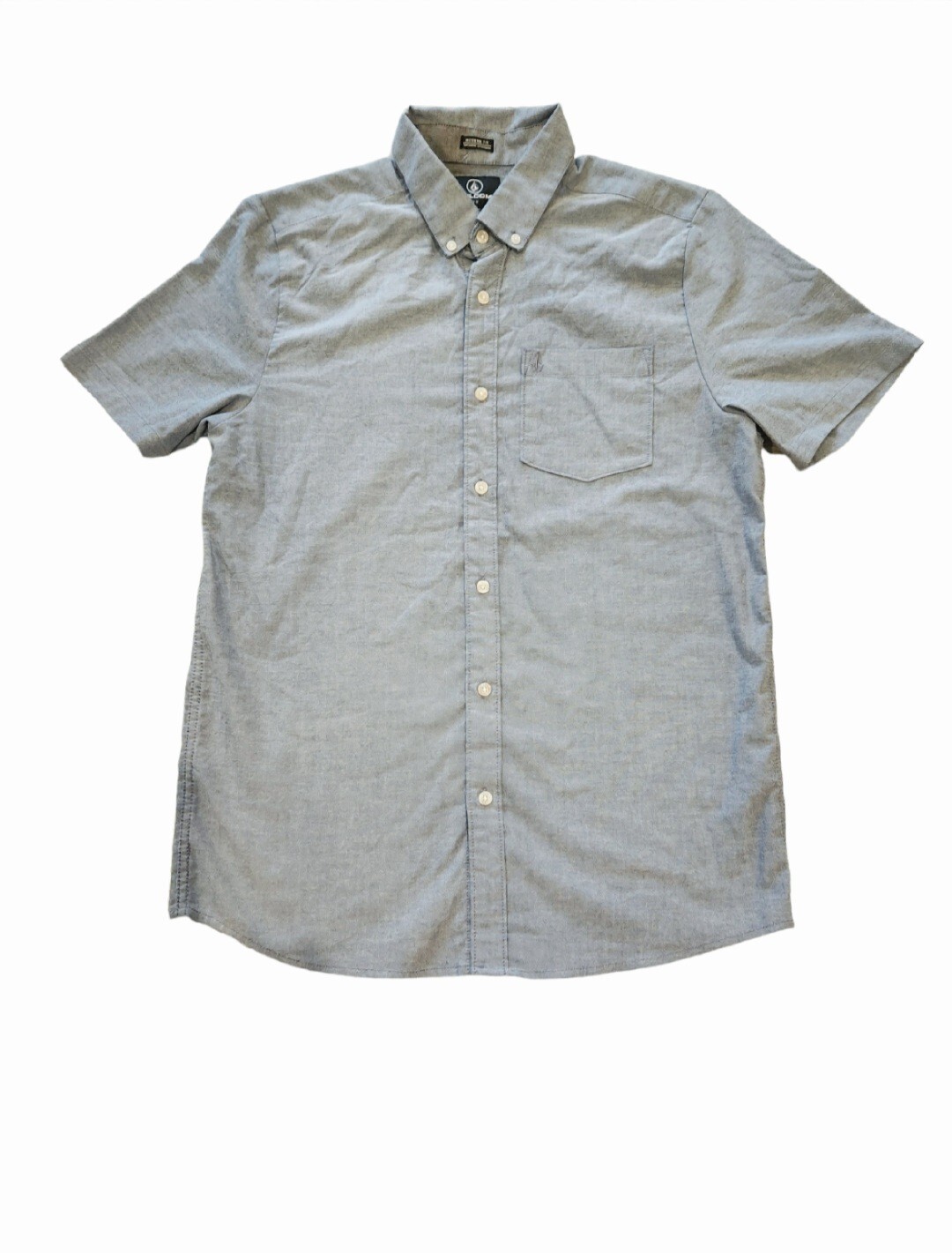 Volcom Mens Everett Oxford Modern Fit Woven Button Down Shirt SZ Medium Blue