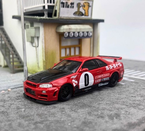 GB FS 1:64 Velocidad Rápida JDM GTR R34 Skyline Modelo Deportivo Diecast Coche Coleccionable - Imagen 26 de 26
