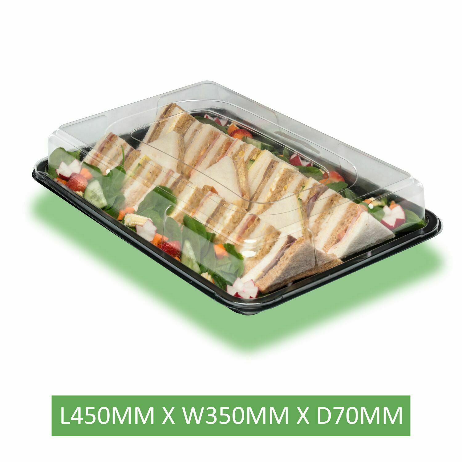 Large Plastic Catering Sandwich Platters Trays With Lids For Party Food