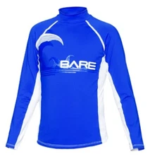 Bare Youth BLUE LONG Sleeve Sunguard Kid's Rash Guard 50+ SPF UV 8yrs Surf Swim