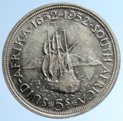 1952 SOUTH AFRICA George VI 300th Cape Town SHIP Silver 5