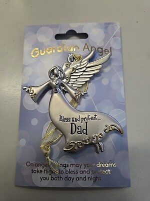 Guardian Angel Christmas Ornament ''Bless & Protect DAD'' Brand New! See Pictures!