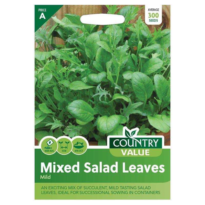 Mixed Salad Leaves Seeds Grow Your Garden Vegetable Mild Packet Country Value
