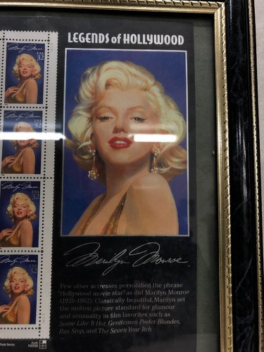 1995 LEGENDS OF HOLLYWOOD U.S. STAMPS SHEET OF 20 MARILYN MONROE FRAMED - Picture 2 of 5