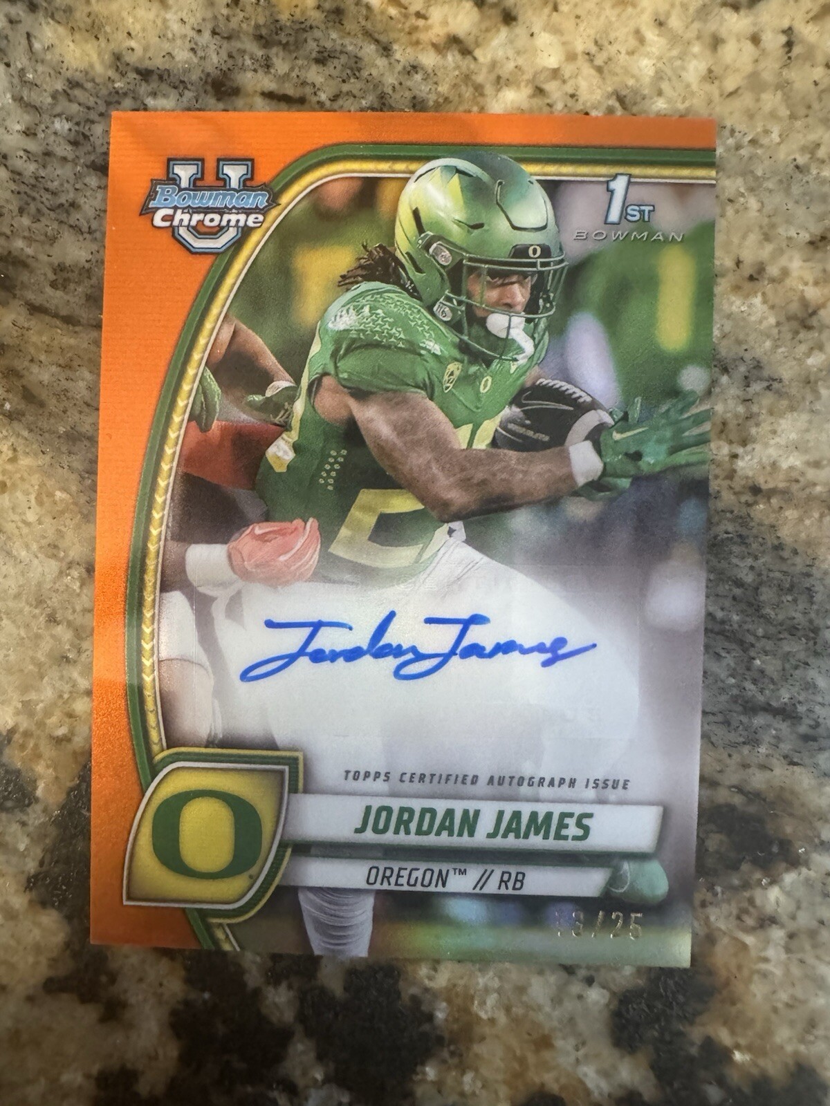 2024 Bowman Chrome University #PA-JJA Jordan James Auto Orange Refractor /25