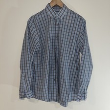 MICHAEL KORS REGULAR FIT PLAID BLUE White NON IRON DRESS SHIRT 16.5 34/35