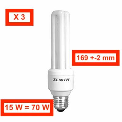 Lot X 3 Nan Zenith Energiesparend E27 15W Leistung 70 W CALDA-2700K