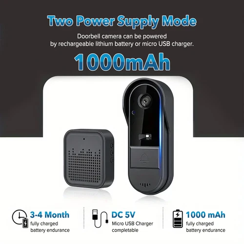Timbre de video inalámbrico inteligente Wifi teléfono anillo de puerta intercomunicador cámara de seguridad timbre - Imagen 10 de 11