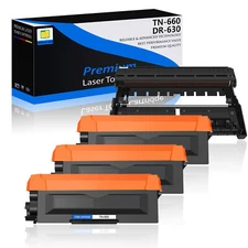 Premium Replacement DR630 Drum TN660 Toner Compatible with Brother High Yield 