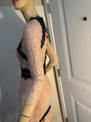 ALEXIS pink and black lace dress size xs preowned | eBay