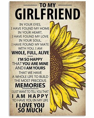 Sunflower To My Girlfriend I M So Happy I Love You So Much Satin Portrait Poster Ebay