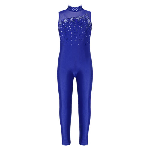Kids Girls Bodysuit Jazz Jumpsuit Backless Leotards Yoga Rompers Dance Costume - Picture 55 of 69