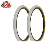 ALTA Bicicletta 24" x 1,75" Bianco Gomma Parete BMX COMP III (2) PNEUMATICI Bicicletta.