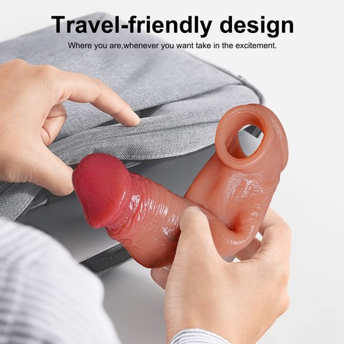 Realistische Männer Penismanschetten Penishülle Sleeve Penisvergrößer Extender - Bild 18 von 21
