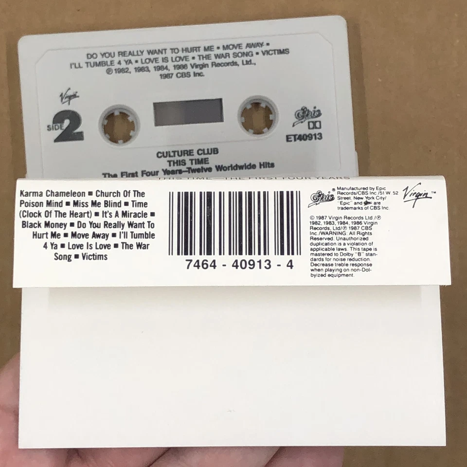 CULTURE CLUB Cassette Tape 80s Synth Pop THIS TIME BEST OF KARMA CHAMELEON - Image 4 of 4