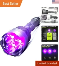 New 385-395nm Black Light UV Flashlight - HIGH Power Upgraded Triple Broad Ba...