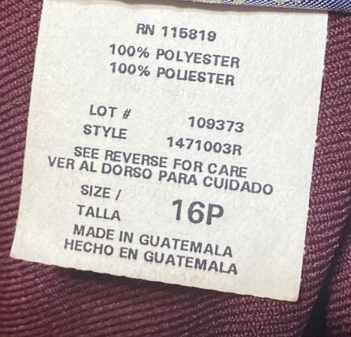 DONNKENNY Petites Womans 16P Burgundy Pull On Pants Slacks Elastic Waist NWT - Picture 7 of 11