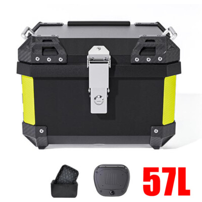 57l Motorcycle Top Box Luggage Case Black Universal Tail Carrier Tool 