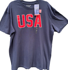 NWT T-Shirt Men  s XL Navy Blue USA Short Sleeve USA Flag 4th of July 48  