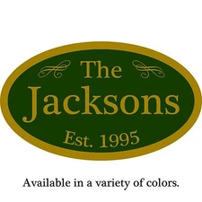 Personalized Family Name Plaque Custom 12" x 7" Aluminum Sign - Choice of Colors