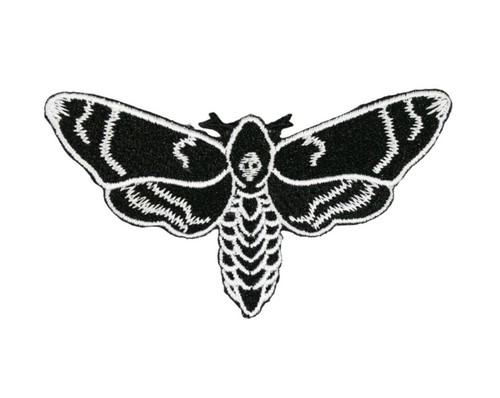 Deathshead Hawkmoth Hierro En Parche Coser Gótico Muerte Muerte Cabeza Calavera Halcón Polilla Emo - Imagen 2 de 2